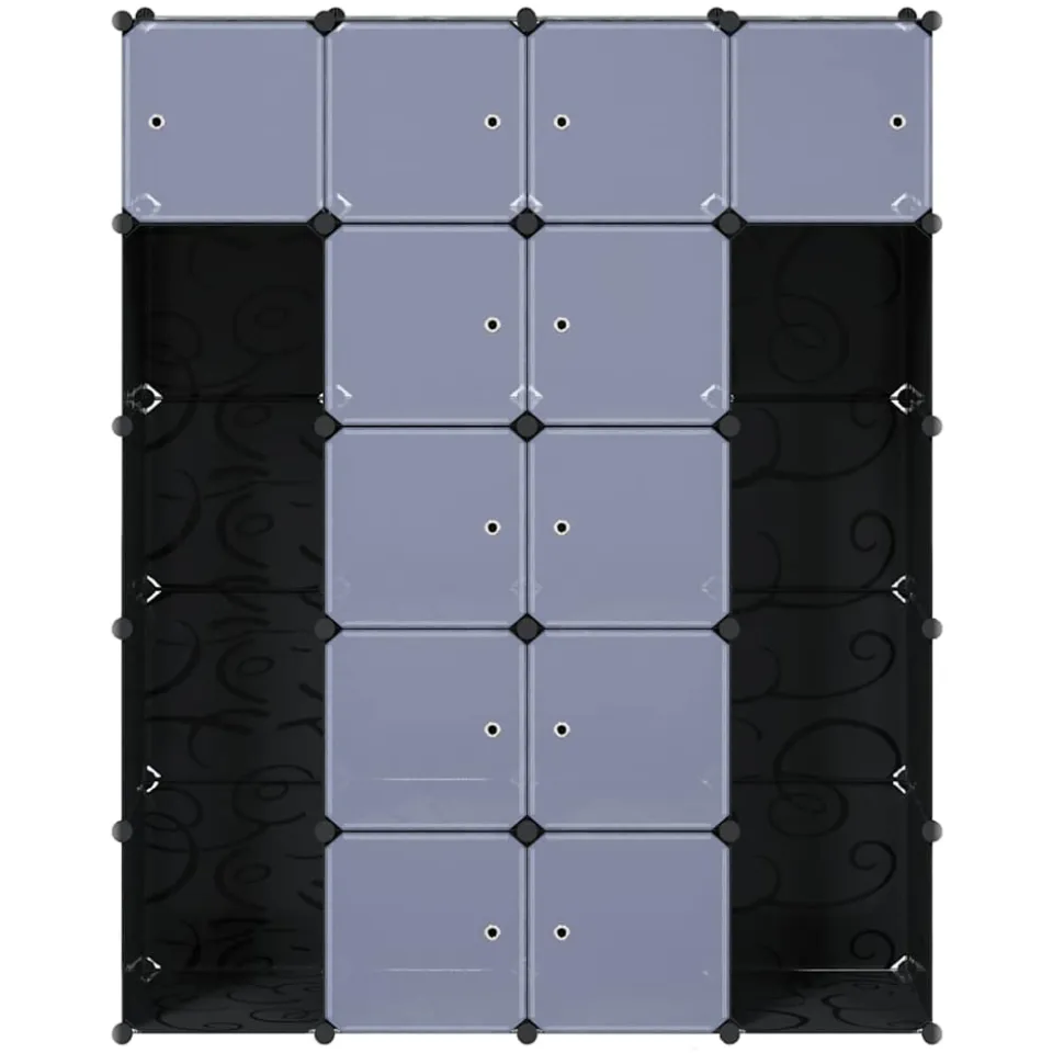 vidaXL Kast modulair met 14 vakken 37x146x180,5 cm zwart en wit, foto 4