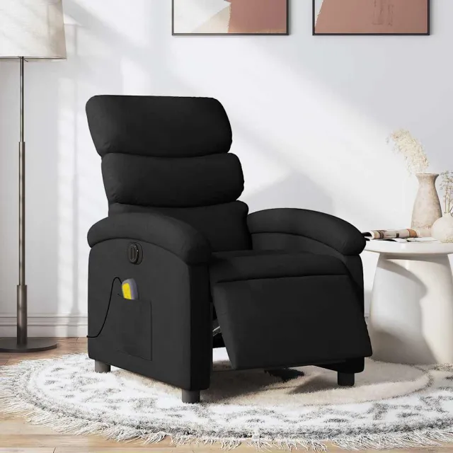 vidaXL Massagestoel elektrisch verstelbaar stof zwart