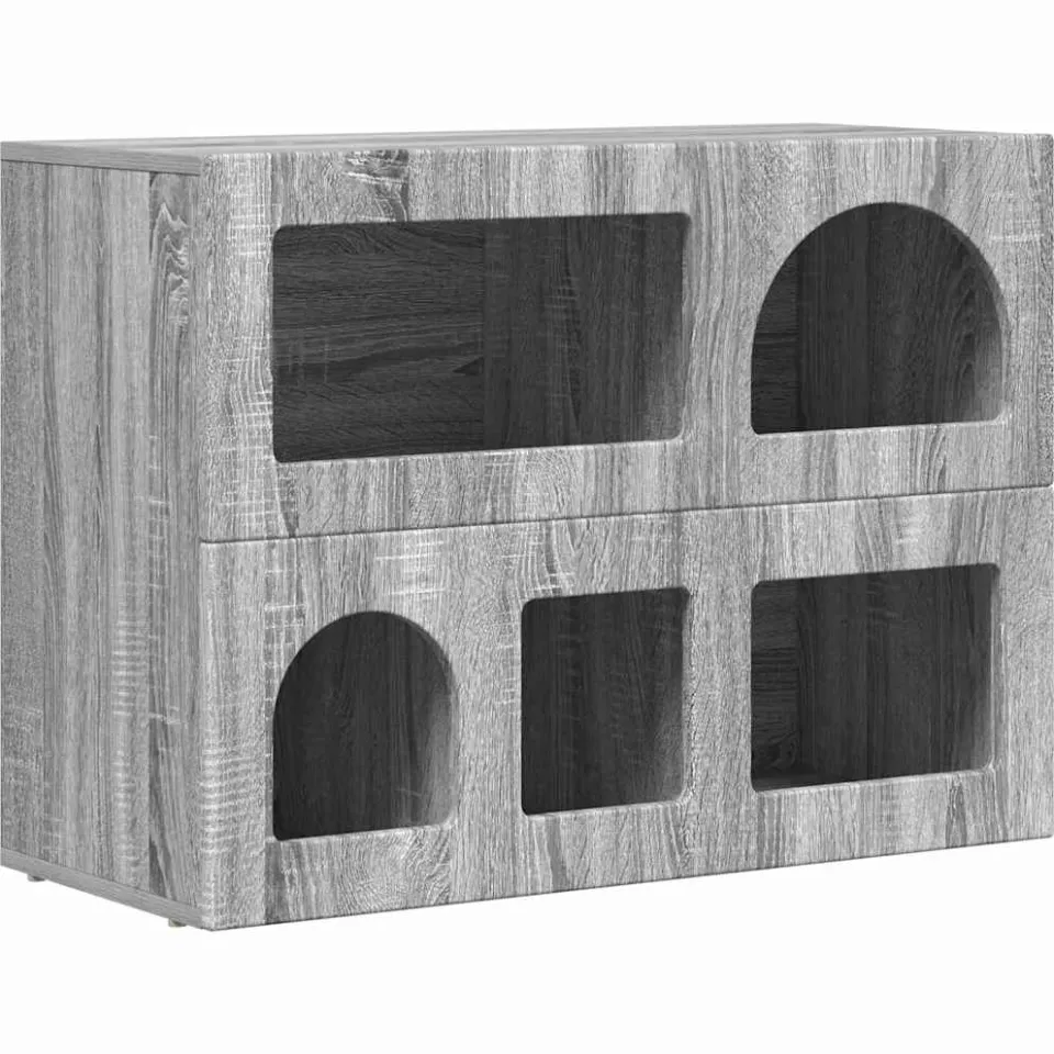 vidaXL Dressoir ELST Grijs Sonoma 80,5 x 35 x 59 cm Bewerkt hout, foto 3