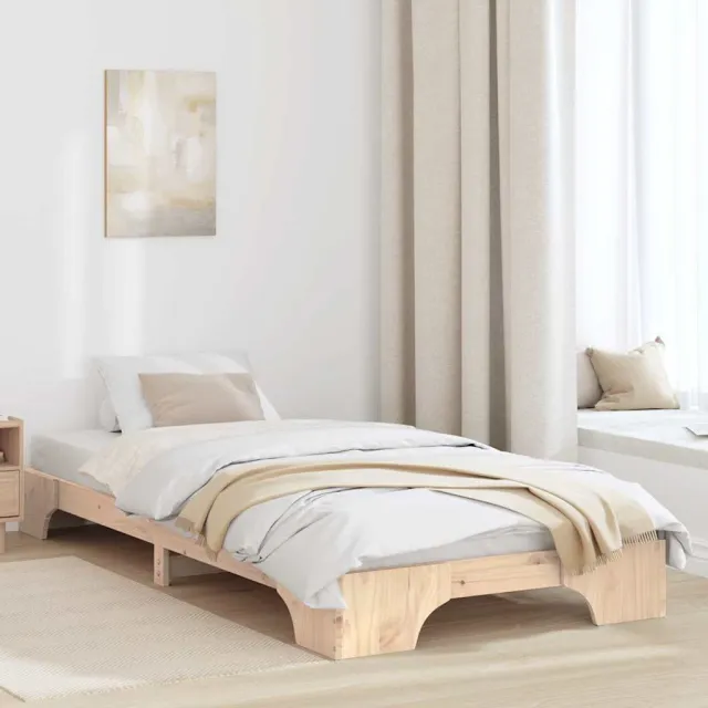 vidaXL Bedframe Naturel 75 x 190 cm Massief grenenhout Bruin