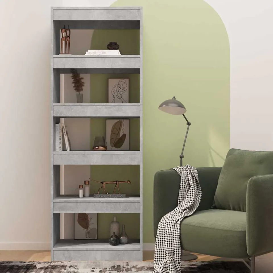 vidaXL Boekenkast/kamerscherm 60x30x166 cm bewerkt hout betongrijs grijs, foto 3