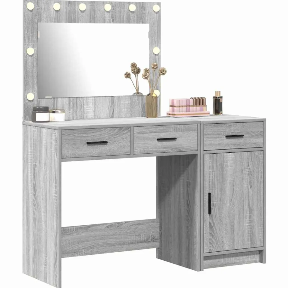vidaXL Plafondtafel 2 st Grijs 40 x 41 x 75 cm Bewerkt hout