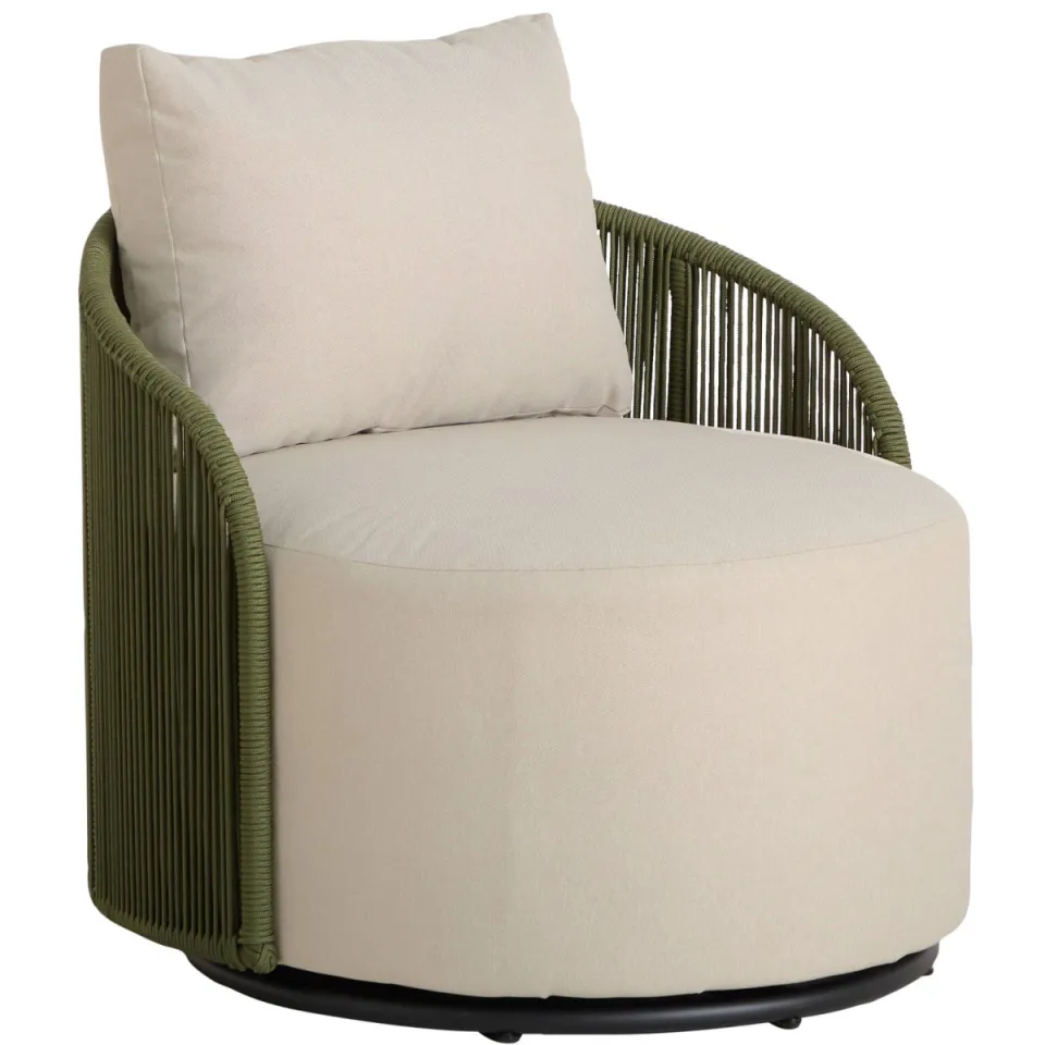 NOUS Garden draai fauteuil Valdi beige/ groen, foto 3