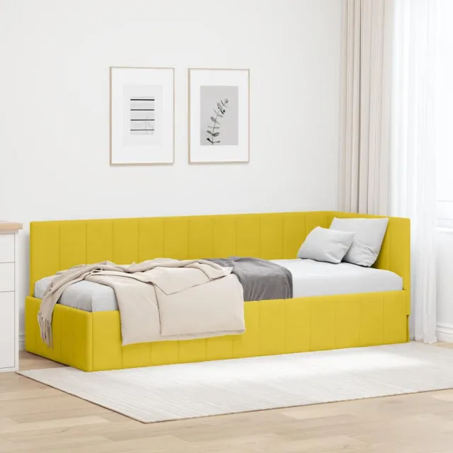 vidaXL Hoekbedframe Geel 80 x 200 cm fluweel