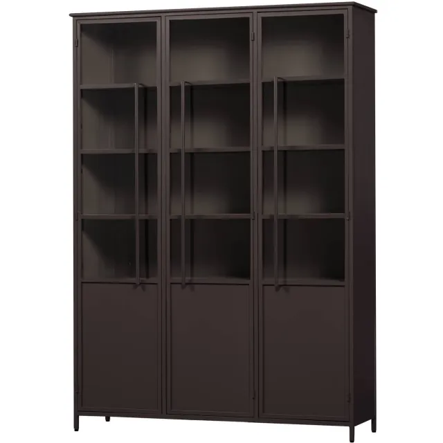 WOOOD Exhibit XL 3-deurs vitrinekast donkerbruin dark brown