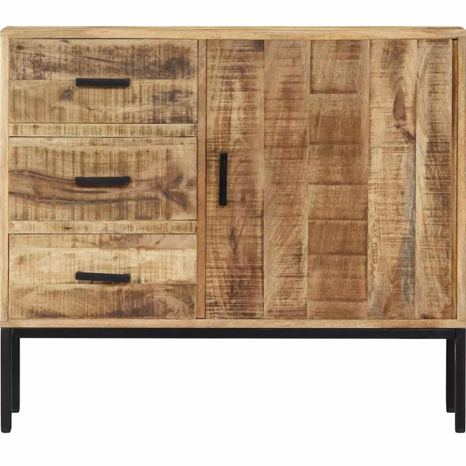 vidaXL Dressoir 88x30x71 cm massief mangohout bruin, foto 2