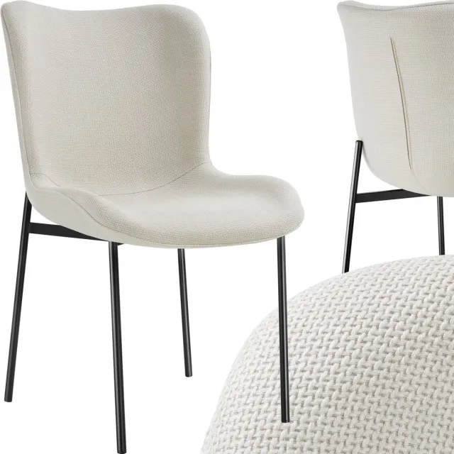 Tectake Gestoffeerde stoel - Eetkamerstoel - Geweven stof - Ergonomische vorm - Hoge rugleuning - Draagkracht 120 kg - Diverse kleuren - Beige/zwart beige zwart