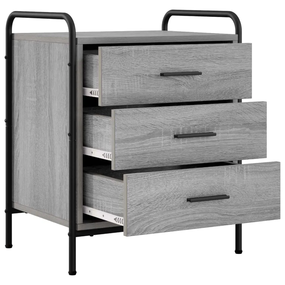 vidaXL Nachtkastje Grijs Sonoma 48 x 36,5 x 60 cm Bewerkt hout