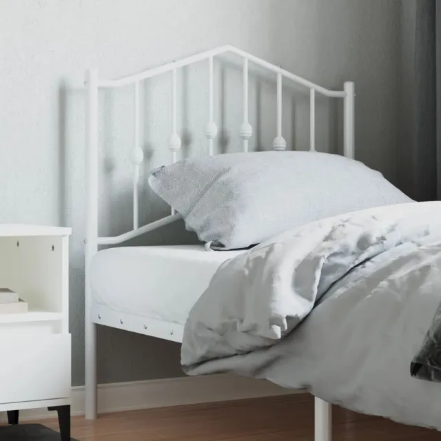 vidaXL Vervangend hoofdbord 80 cm metaal wit Zwart
