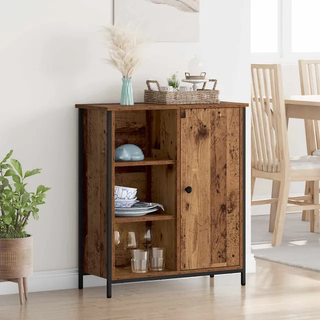 vidaXL Dressoir Oud Hout 70 x 30 x 80 cm Bewerkt hout Bruin