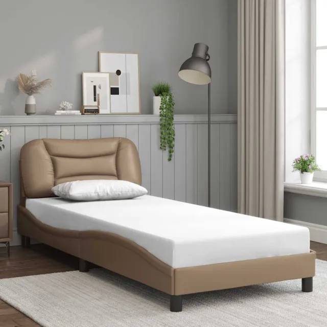 vidaXL Bedframe zonder matras "Hvar" kunstleer cappucinnokleurig 90x190 cm Bruin