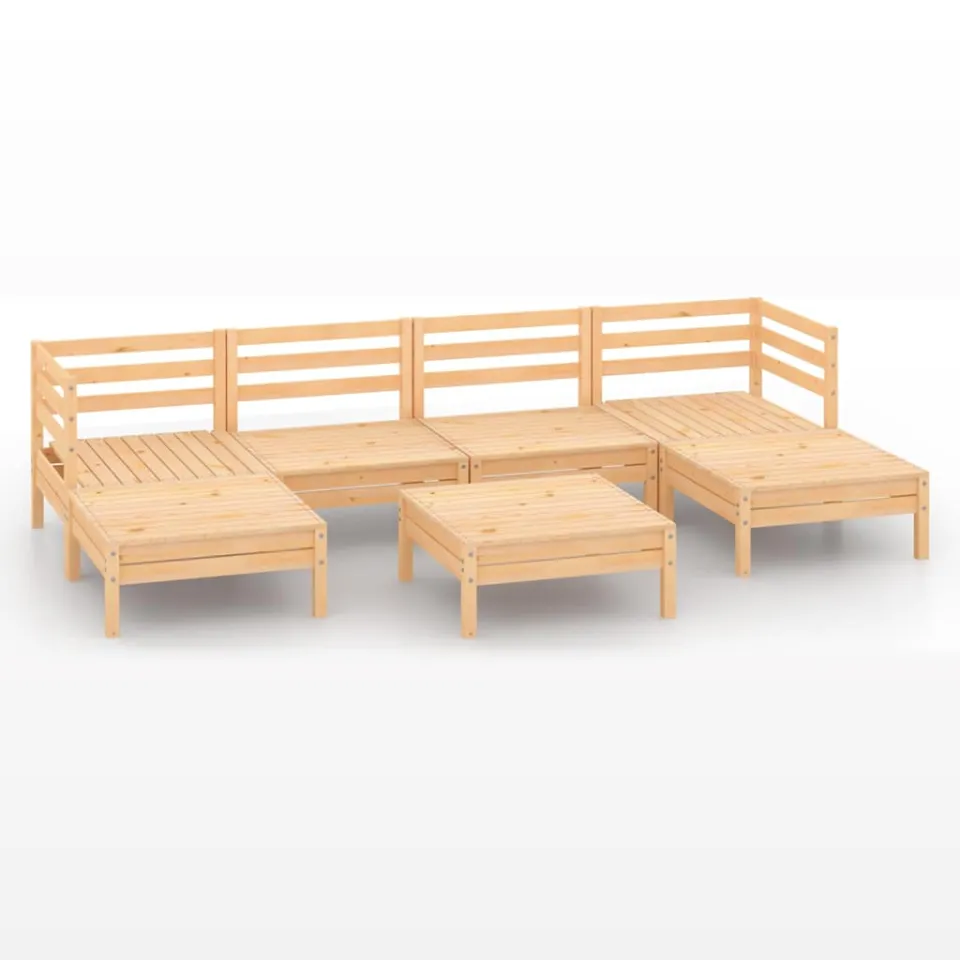 vidaXL 7-delige Loungeset massief grenenhout bruin, foto 3