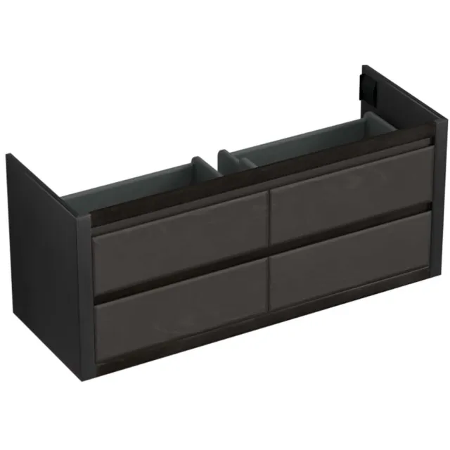 Forzalaqua Onderkast Forzalaqua Gela 140x51x60 Cm 4 Softclose Lades Eiken Black Oiled Zwart