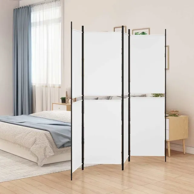 vidaXL Kamerscherm met 4 panelen 200x200 cm stof wit, foto 2