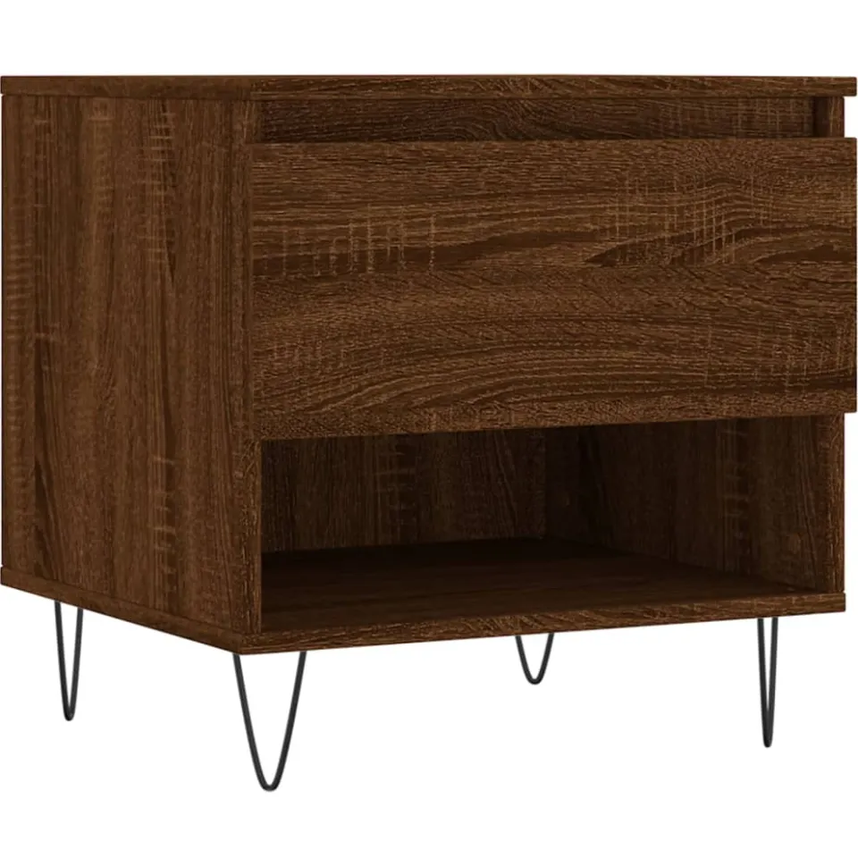 vidaXL Salontafels 2 st 50x46x50 cm bewerkt hout bruin eikenkleur