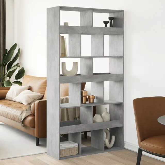vidaXL Kamerscherm 100x33x187,5 cm bewerkt hout betongrijs grijs, foto 2