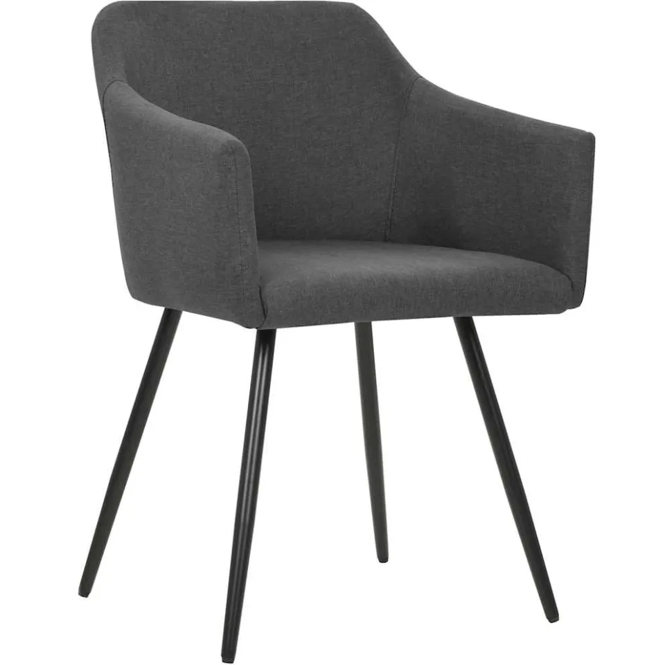 vidaXL Eetkamerstoelen 2 st stof donkergrijs grijs, foto 2