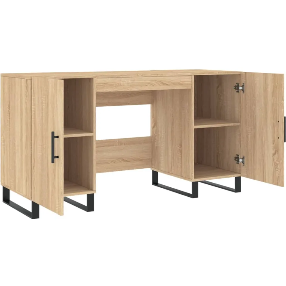 vidaXL Bureau 140x50x75 cm bewerkt hout sonoma eikenkleurig