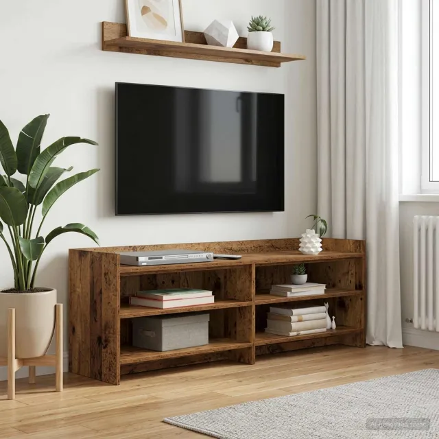 vidaXL TV-kast 130 x 33 x 47 cm Oud hout bruin, foto 2