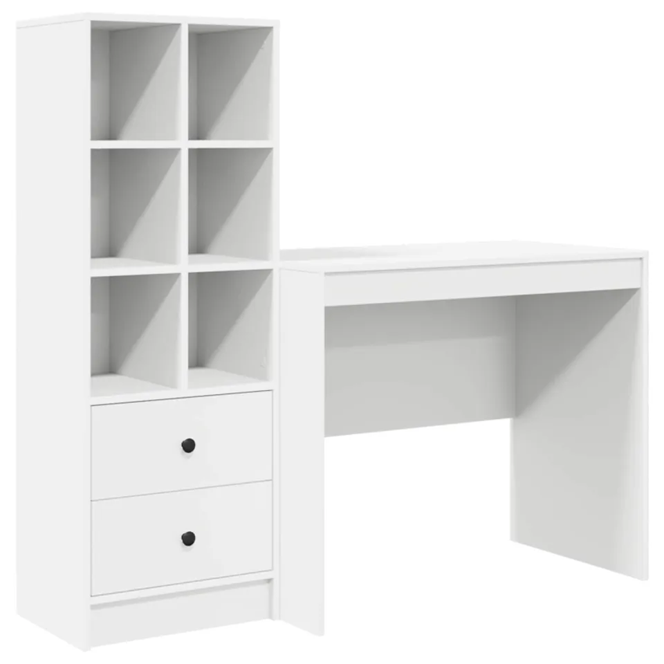 vidaXL Bureau Wit 135,5 x 50 x 127 cm 2 st, foto 3
