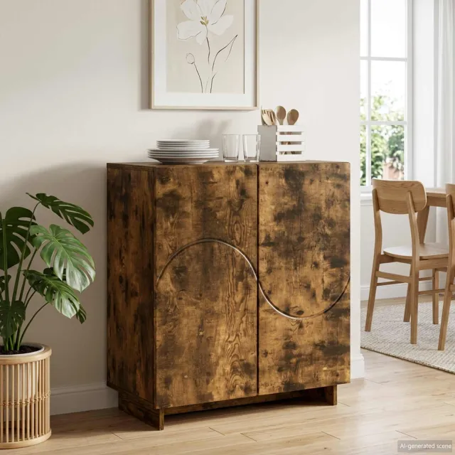 vidaXL Dressoir Gerookt eiken 67 x 34,5 x 75 cm Bewerkt hout Bruin