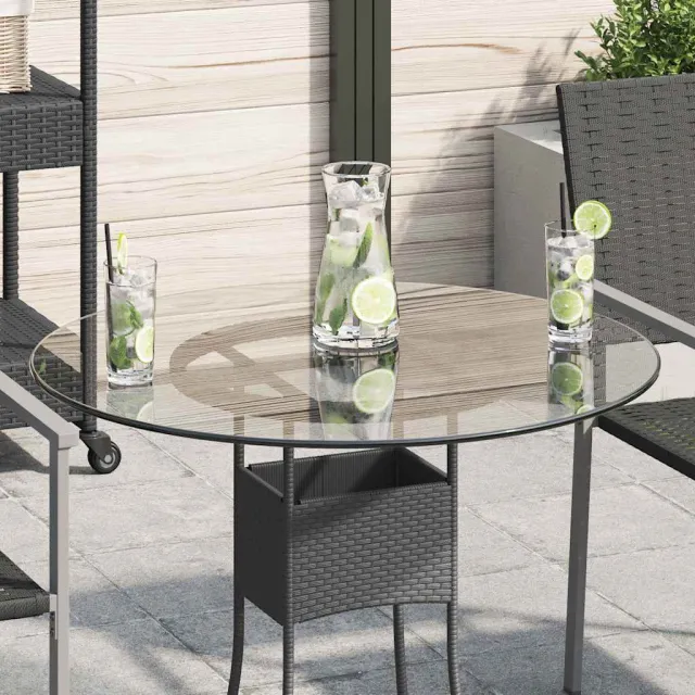 vidaXL Tafelblad van gehard glas 700 mm rond transparent