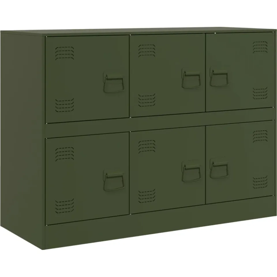 vidaXL Dressoir 99x39x73 cm staal olijfgroen