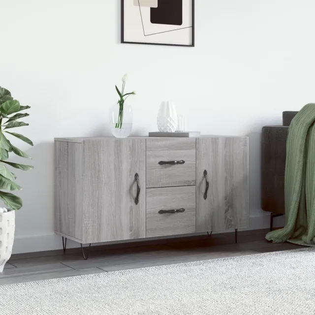 vidaXL Dressoir 100x36x60 cm bewerkt hout grijs sonoma eikenkleurig, foto 2