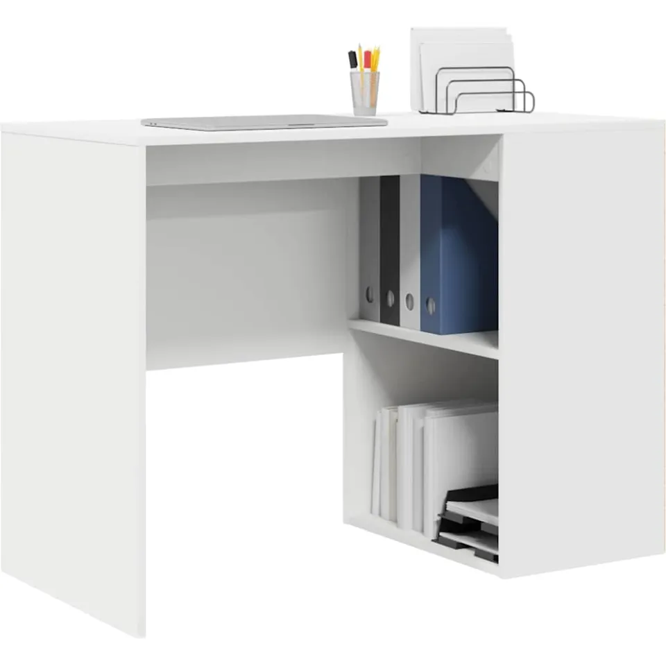 vidaXL Bureau Wit 102 x 50 x 75 cm Bewerkt hout