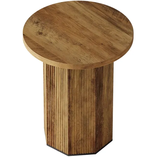 Happiq Ronde bijzettafel - Voor Woonkamer - Bank - Binnen - Bruin