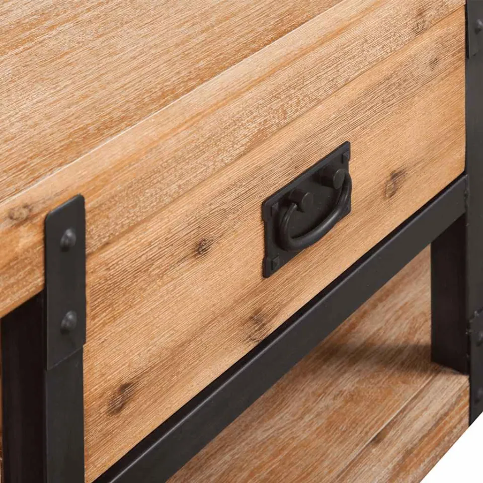 vidaXL Tv-meubel 140x40x45 cm massief acaciahout bruin, foto 4