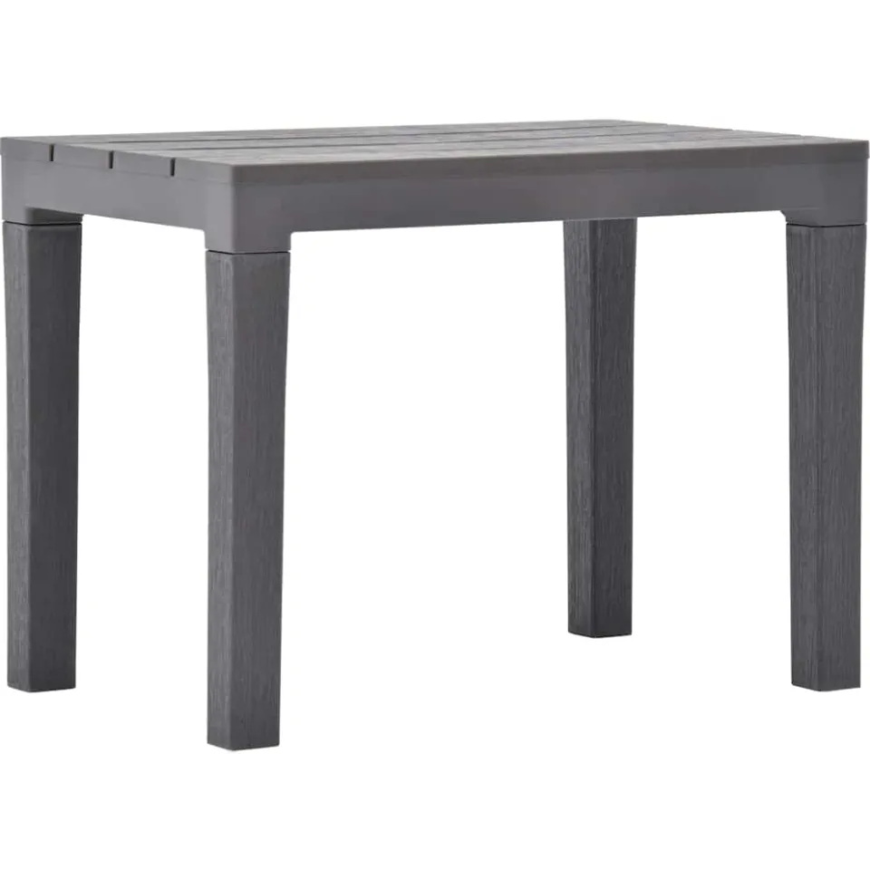 vidaXL Tuintafel met 2 banken kunststof bruin, foto 3