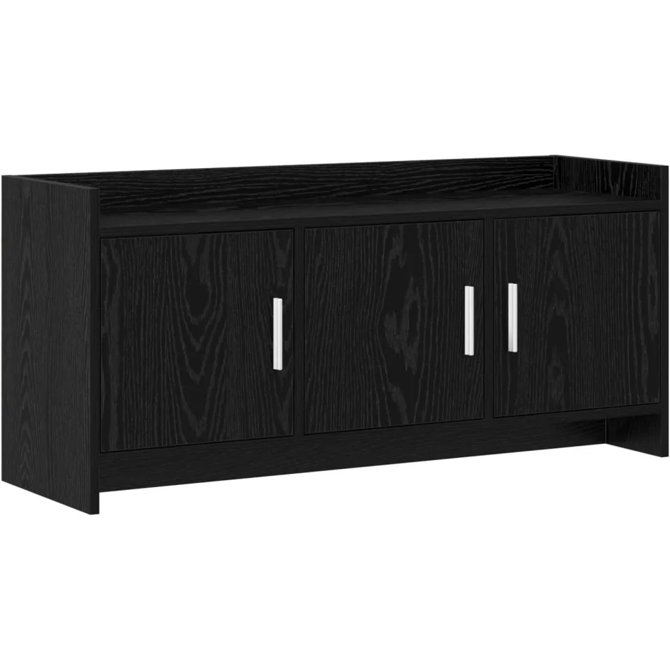 vidaXL TV-kast 102 x 33 x 47 cm Zwart eiken Bewerkt hout