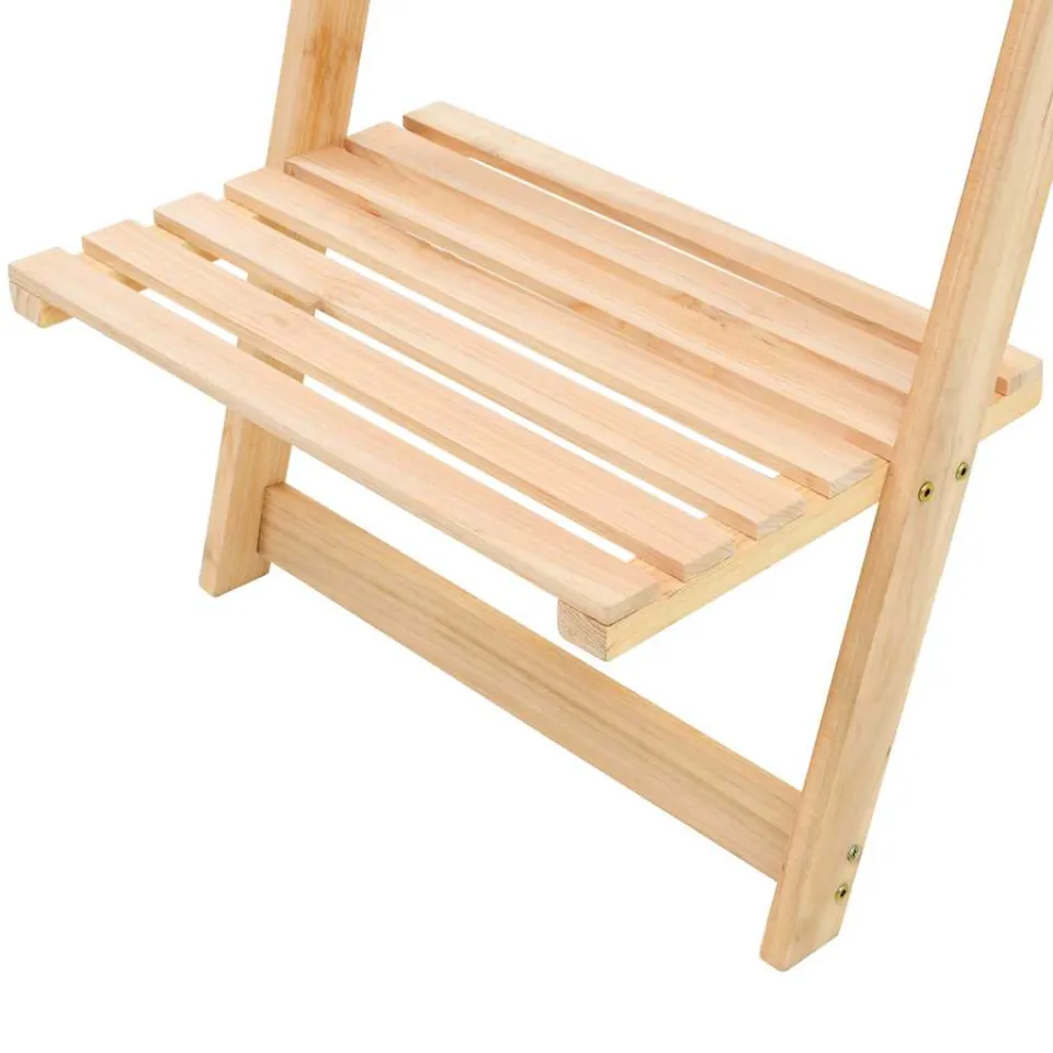 vidaXL Wandrek ladder 41,5x30x176 cm cederhout beige, foto 3