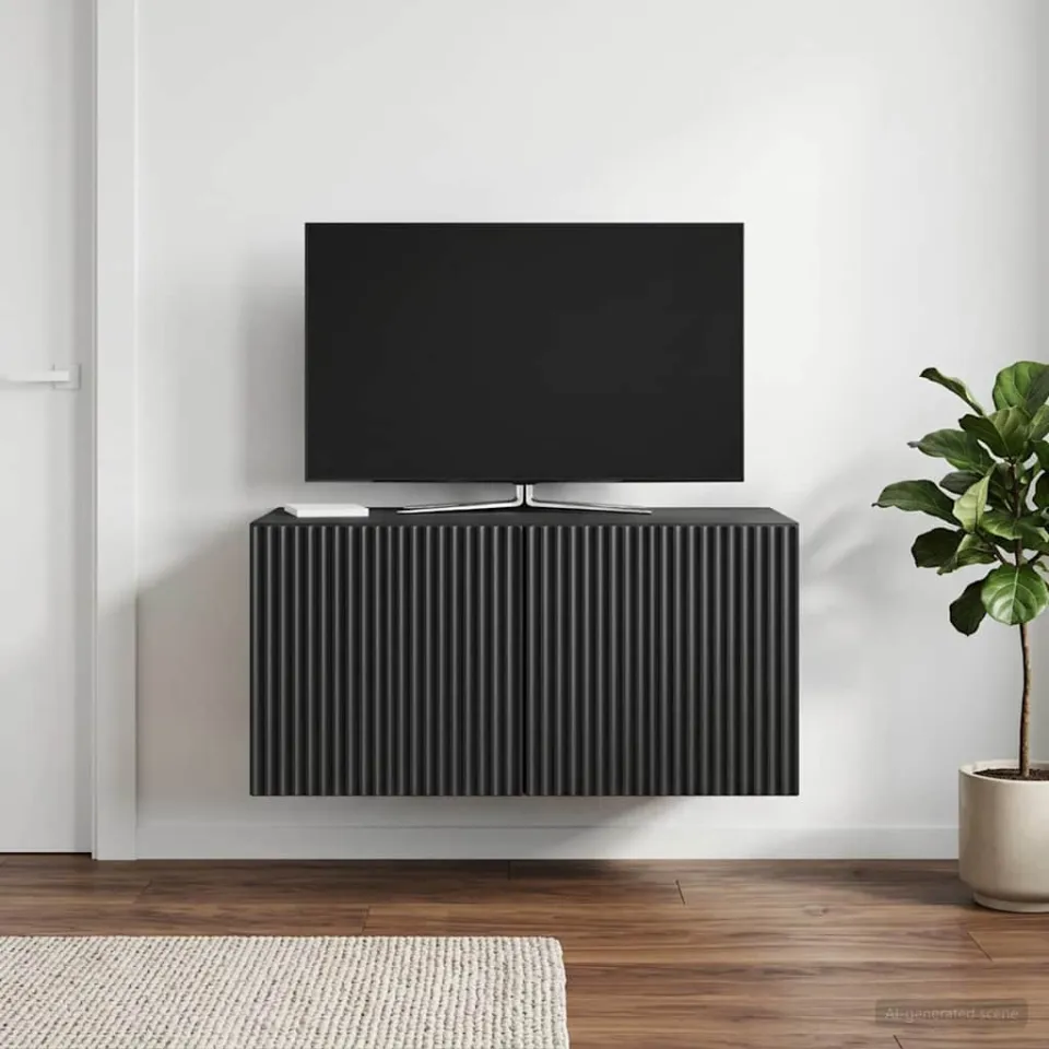 vidaXL Wandbeugel TV-kast 59,5 x 41 x 30 cm Zwart Bewerkt hout, foto 4