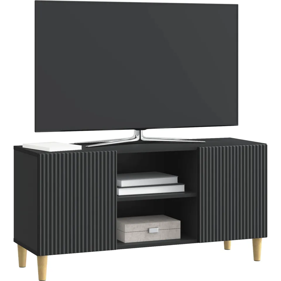 vidaXL TV-kast 102 x 34,5 x 50 cm Zwart Bewerkt hout