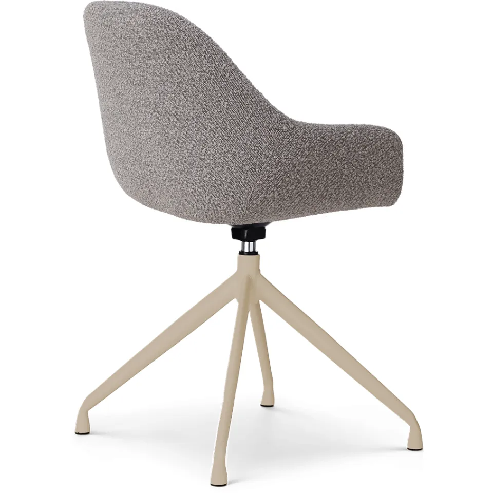 Nolon Nola-Mae draaibare eetkamerstoel bouclé taupe - beige onderstel, foto 4