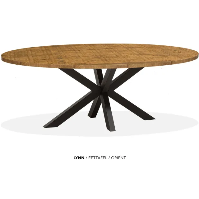 Maxfurn Lynn - Ovale eettafel Lynn | Zeer krasvast | Kleur: Orient | Afm. 180x102cm Natuurlijk eiken