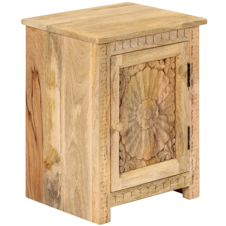 vidaXL Nachtkastje 40x30x50 cm massief mangohout bruin, foto 4