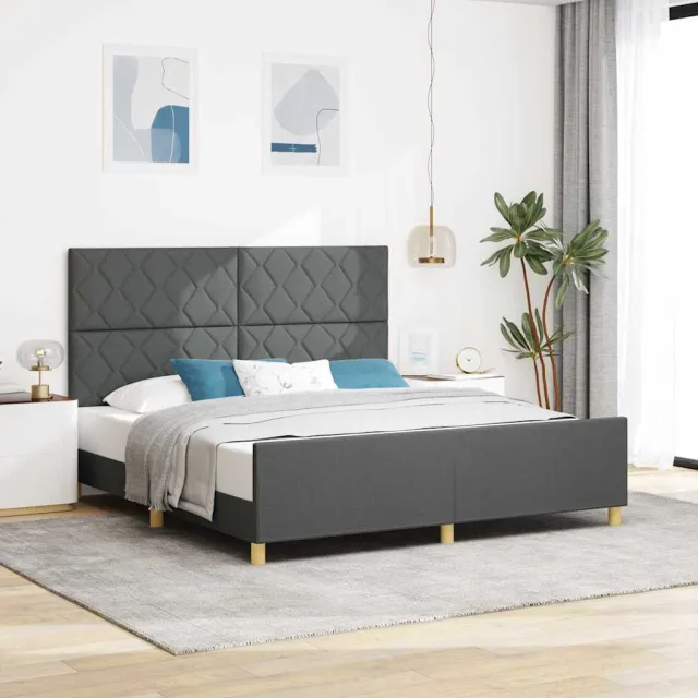 vidaXL Bedframe met hoofdeinde Donkergrijs 180 x 200 cm Stof