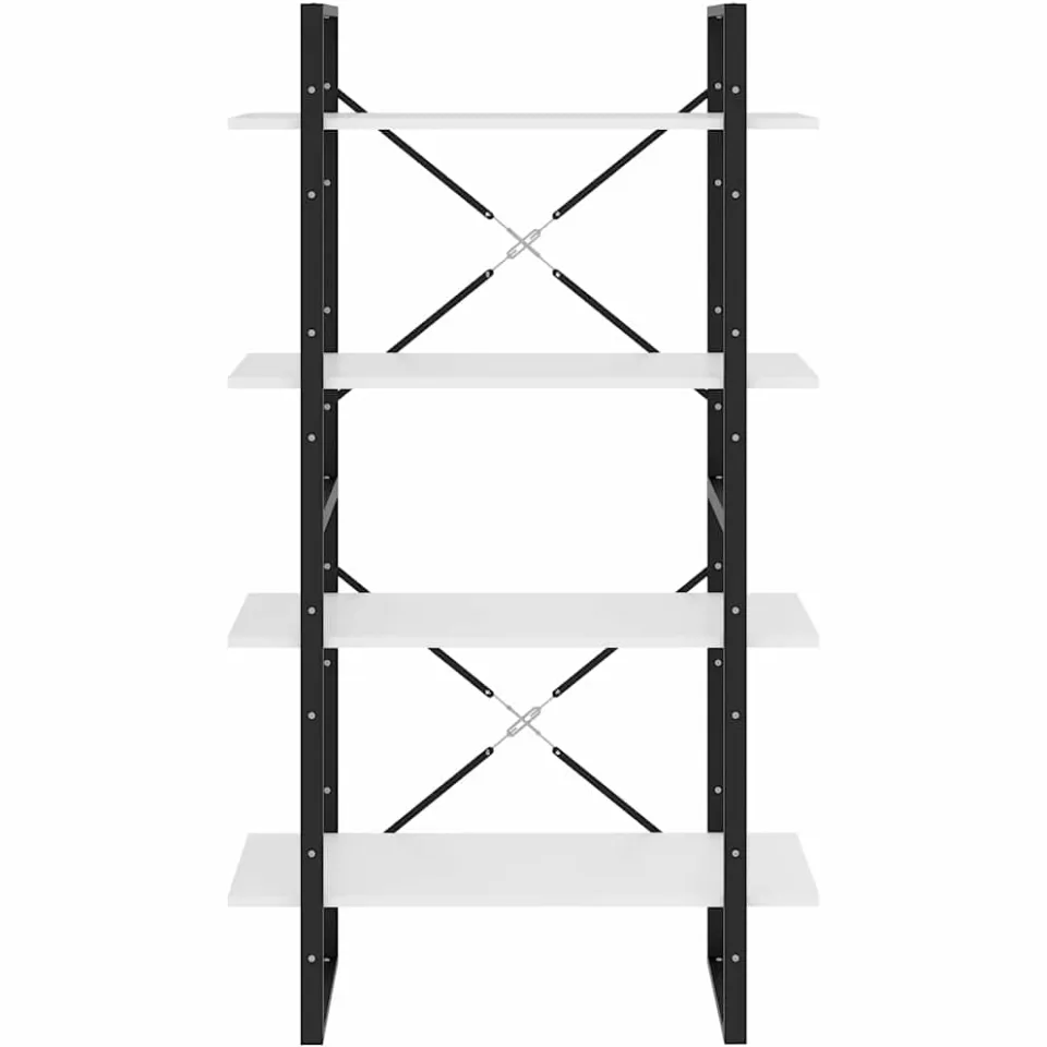 vidaXL Boekenkast met 4 schappen 80x30x140 cm bewerkt hout wit, foto 4