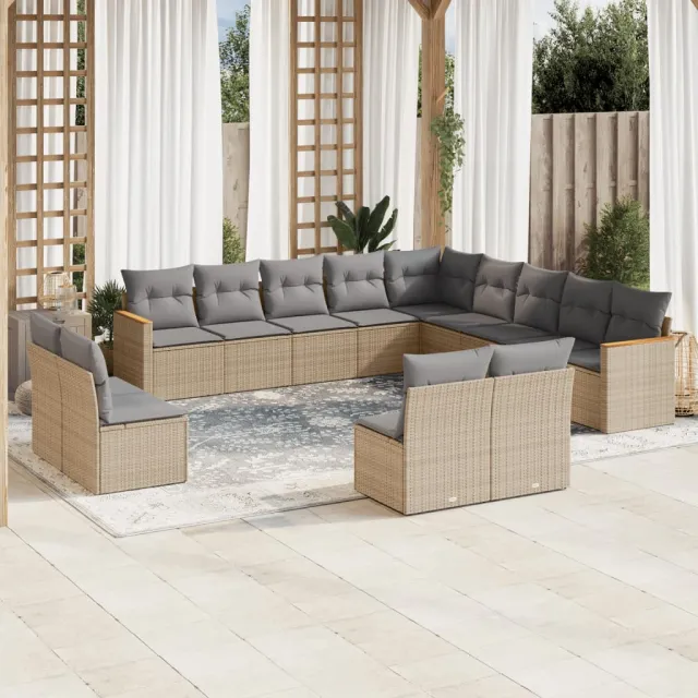 vidaXL Patio Sofa Set 13-zits Gemengd beige, foto 2