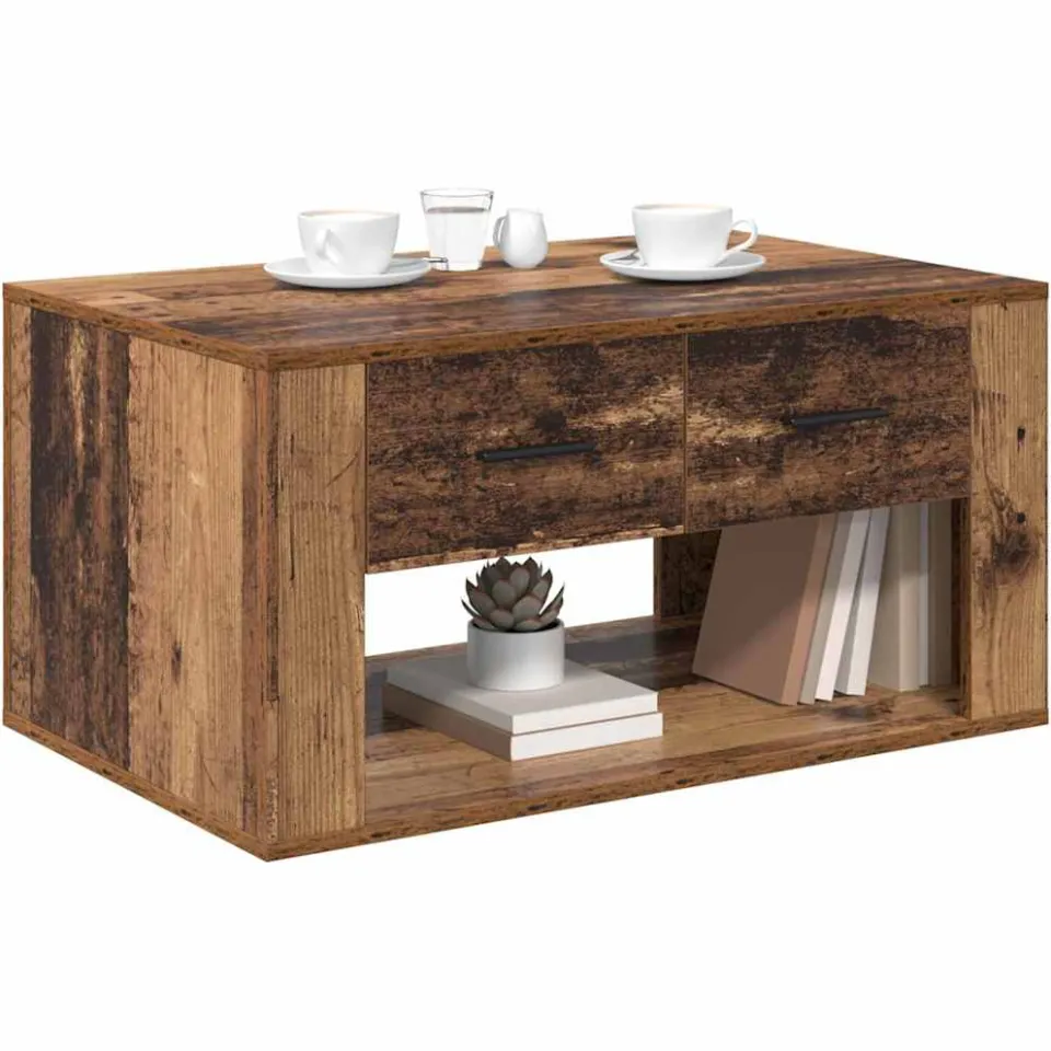 vidaXL Salontafel Oud Hout 80 x 50 x 40 cm Bewerkt hout Bruin
