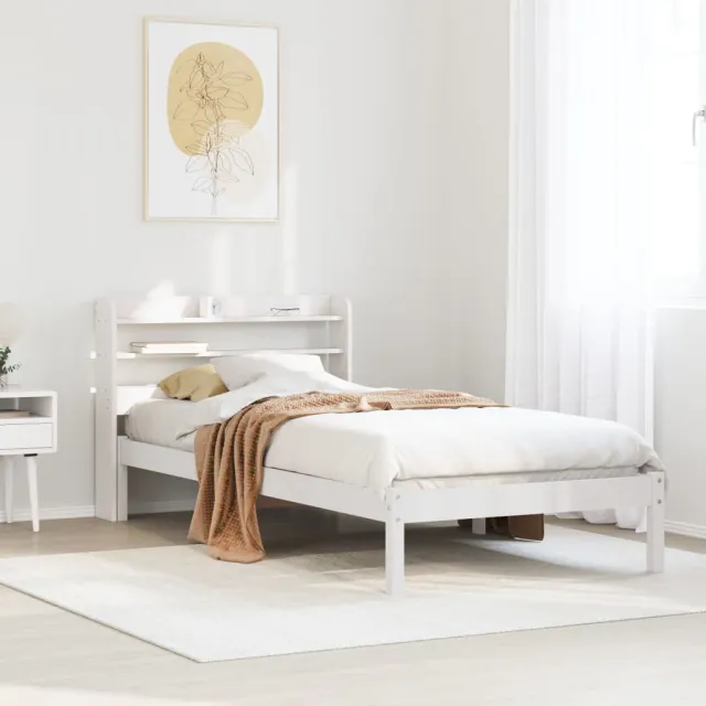 vidaXL Bedframe zonder matras massief grenenhout wit 90x200 cm