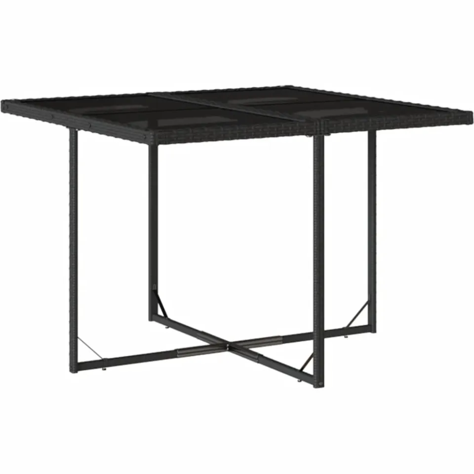 vidaXL 5-delige Tuinset met kussens poly rattan zwart, foto 3