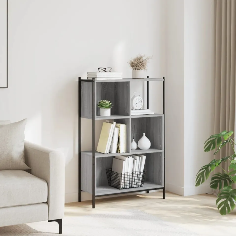 vidaXL Boekenkast 72x28x109 cm bewerkt hout grijs sonoma eikenkleurig, foto 3