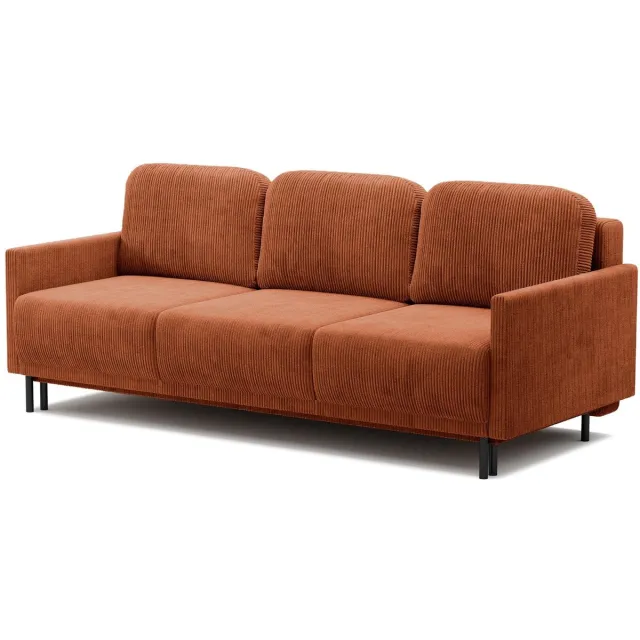 Selsey Hamiel – 3-zits slaapbank met opbergruimte, Corduroy, Koperrood