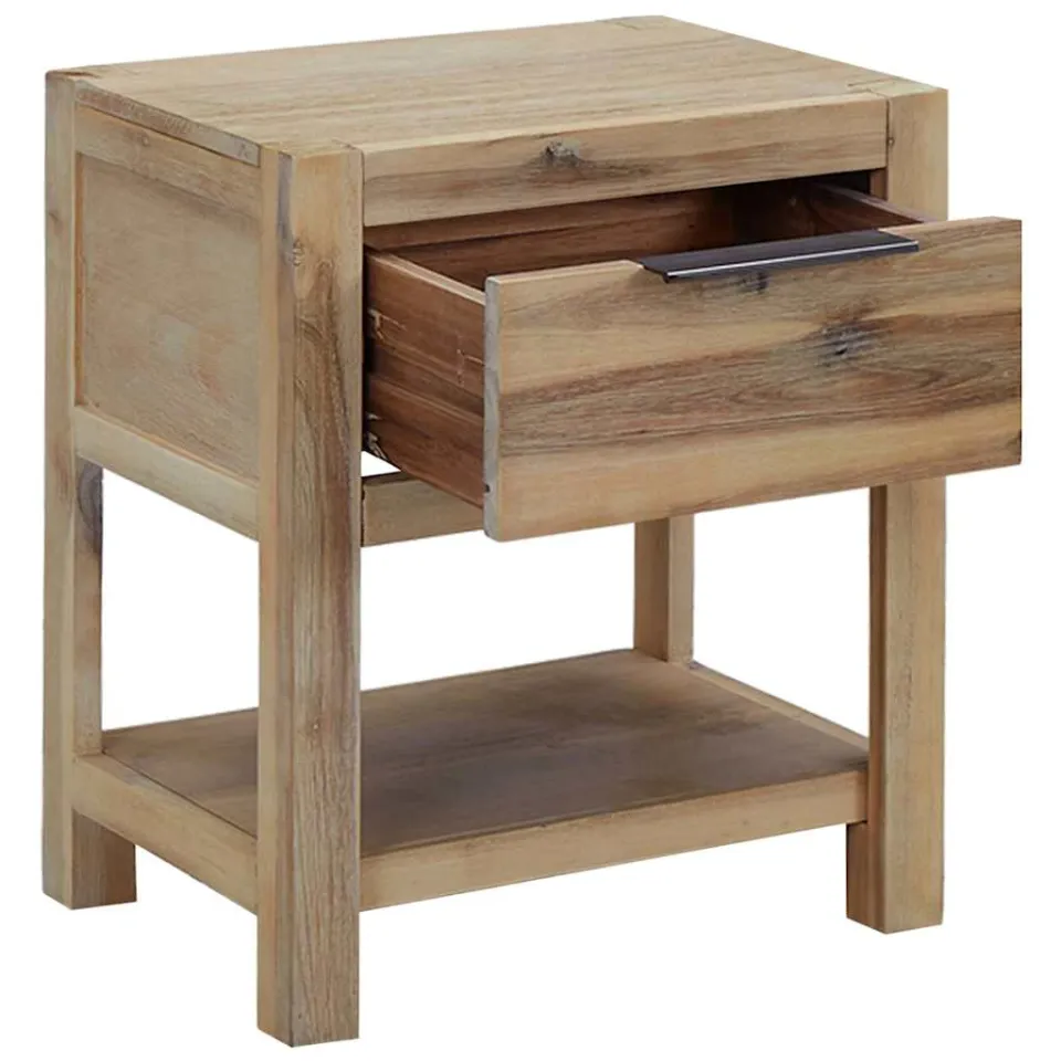 vidaXL Nachtkastjes met lades 2 st 40x30x48 cm massief acaciahout bruin, foto 3