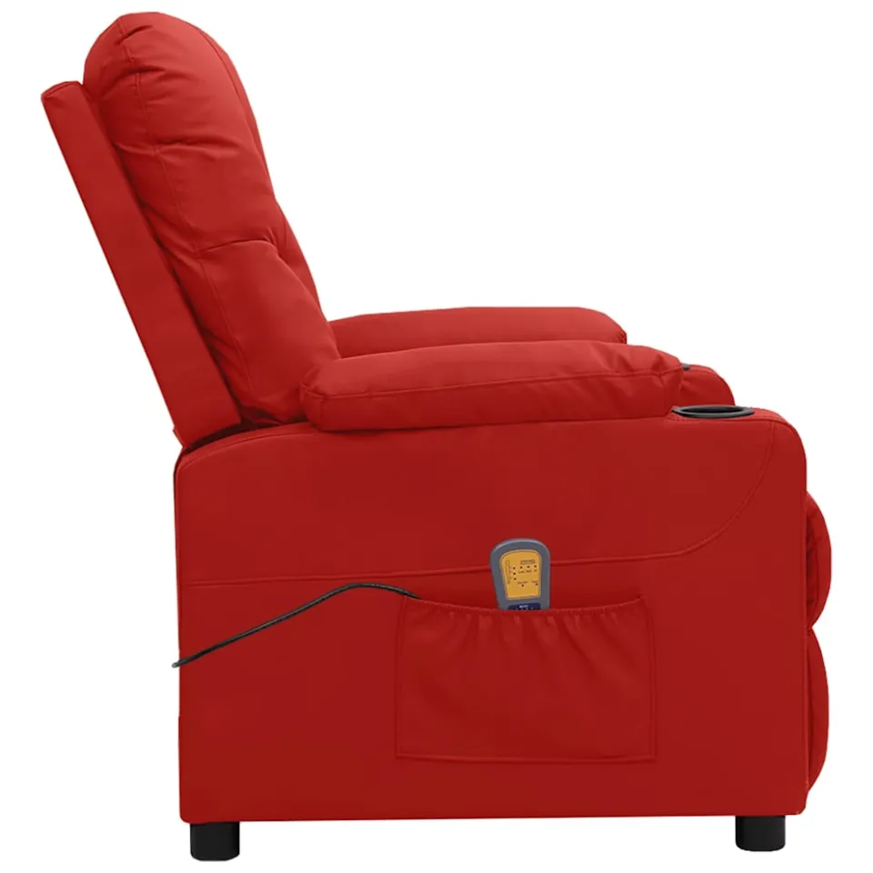 vidaXL Massagestoel kunstleer wijnrood, foto 4