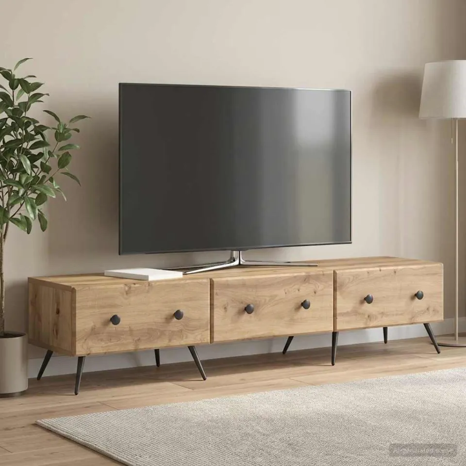 vidaXL TV-kast 147 x 34,5 x 30 cm Artisanaal eiken Bewerkt hout, foto 4